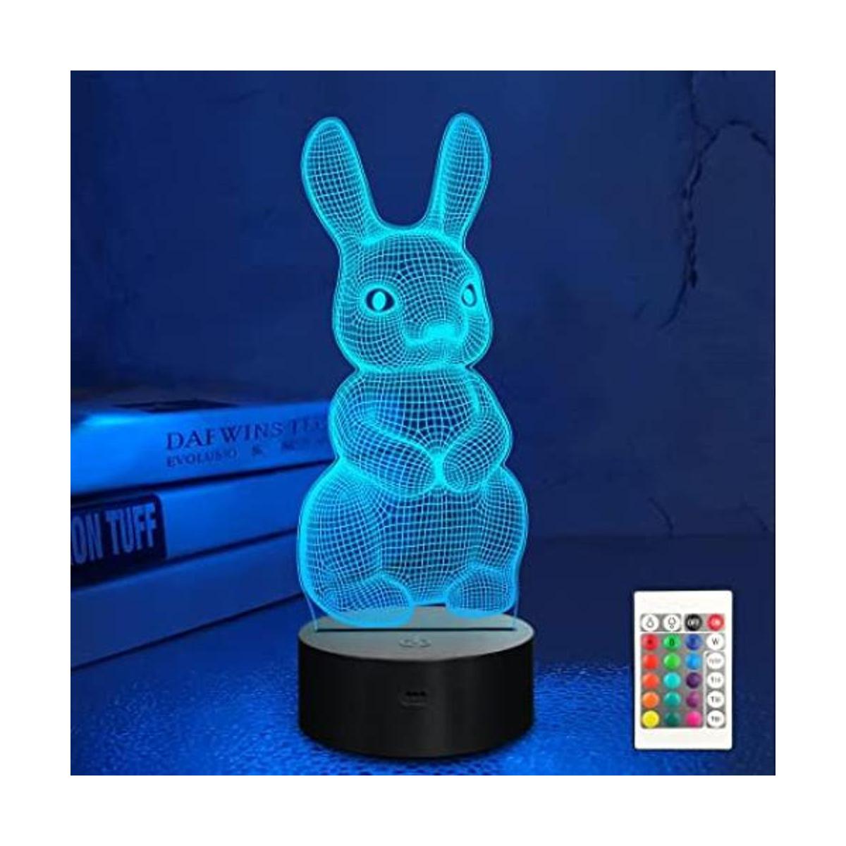 Lampeez Lámpara de conejo 3D con luz nocturna de conejo
