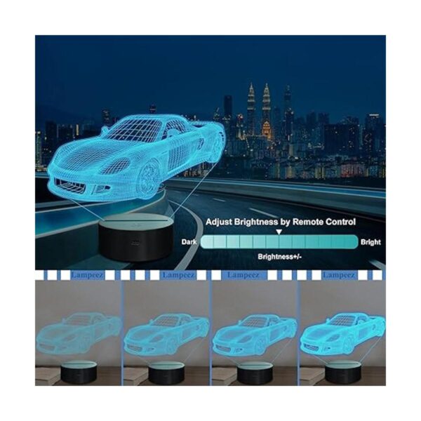 Lampeez Lámpara 3D de coche de luz nocturna 3D para niños_3