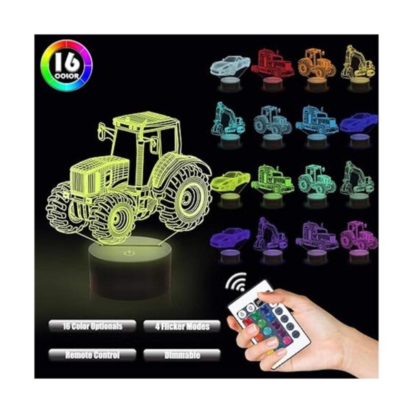 Lampeez Lámpara 3D de coche de luz nocturna 3D para niños_2