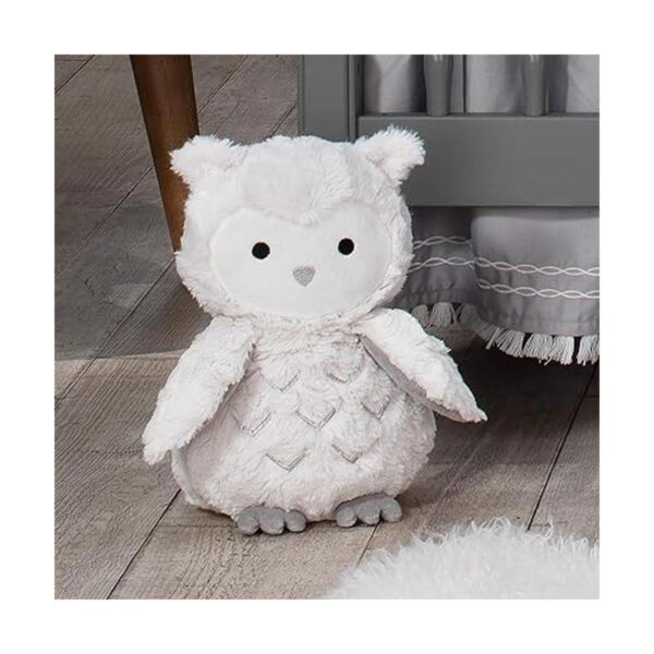 Lambs Ivy Luna Peluche de búho de peluche blancogris_3