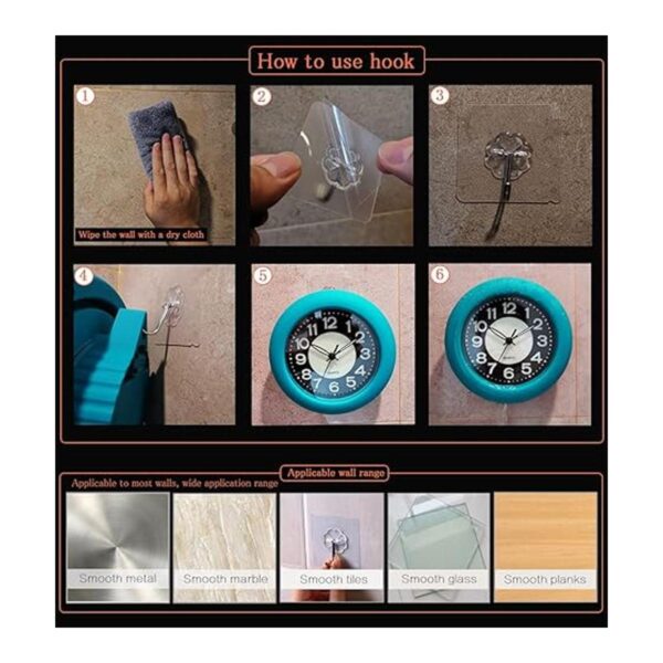 LXSZRPH Reloj de ducha luminoso de baño de pared