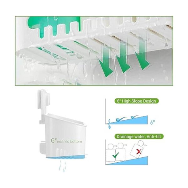 LUXEAR Organizador de ducha con ventosa estante de ducha_5
