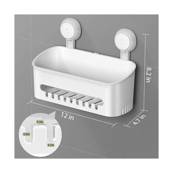 LUXEAR Estante de ducha extraíble con ventosa sin_3