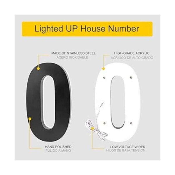 LUXYARD Números de casa LED retroiluminados de 5 pulgadas_3