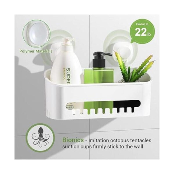 LUXEAR Organizador de ducha con ventosa estante de ducha_2