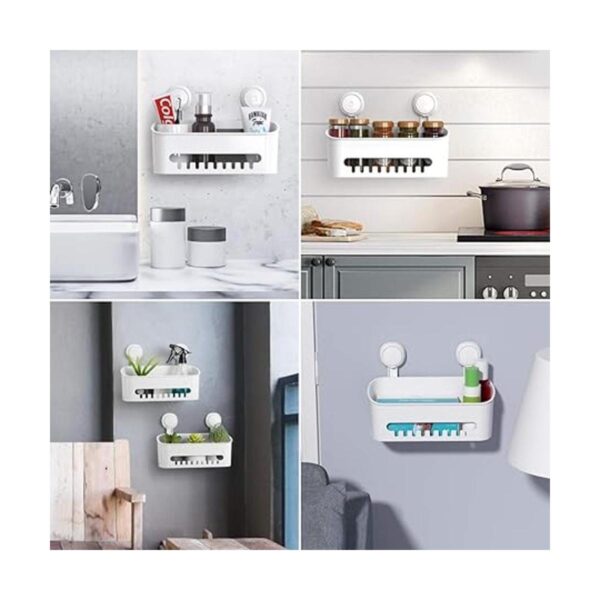 LUXEAR Estante de ducha extraíble con ventosa sin_6