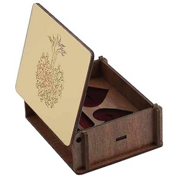 LUCCE Caja de madera rústica para anillos de boda 2