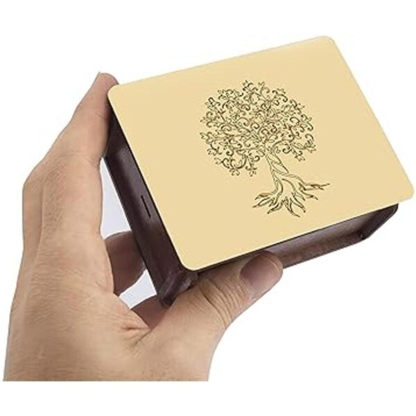 LUCCE Caja de madera rústica para anillos de boda 2