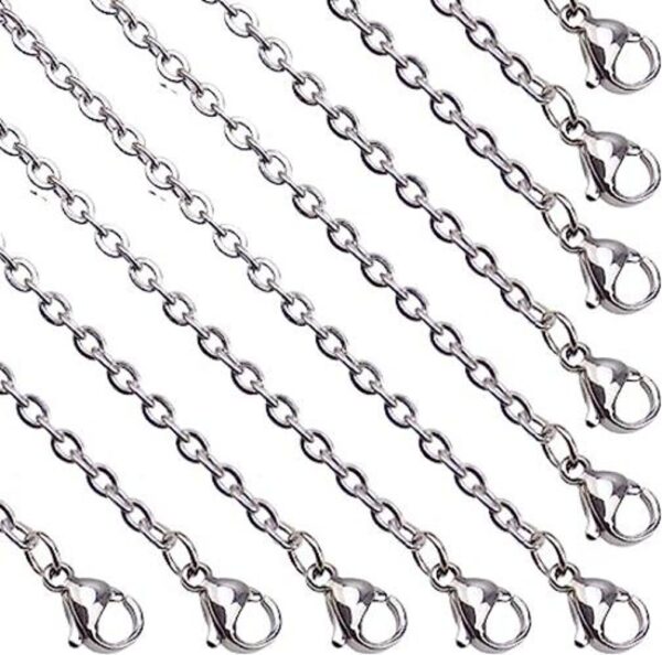 LPBeads Collar de cadena de acero inoxidable con cierre de