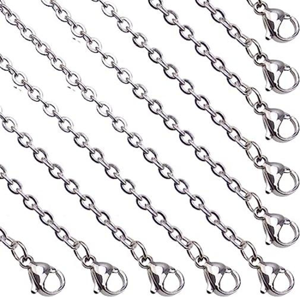 LPBeads Collar de cadena de acero inoxidable con cierre de