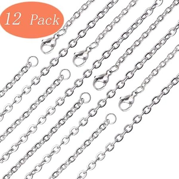LPBeads Collar de cadena de acero inoxidable con cierre de