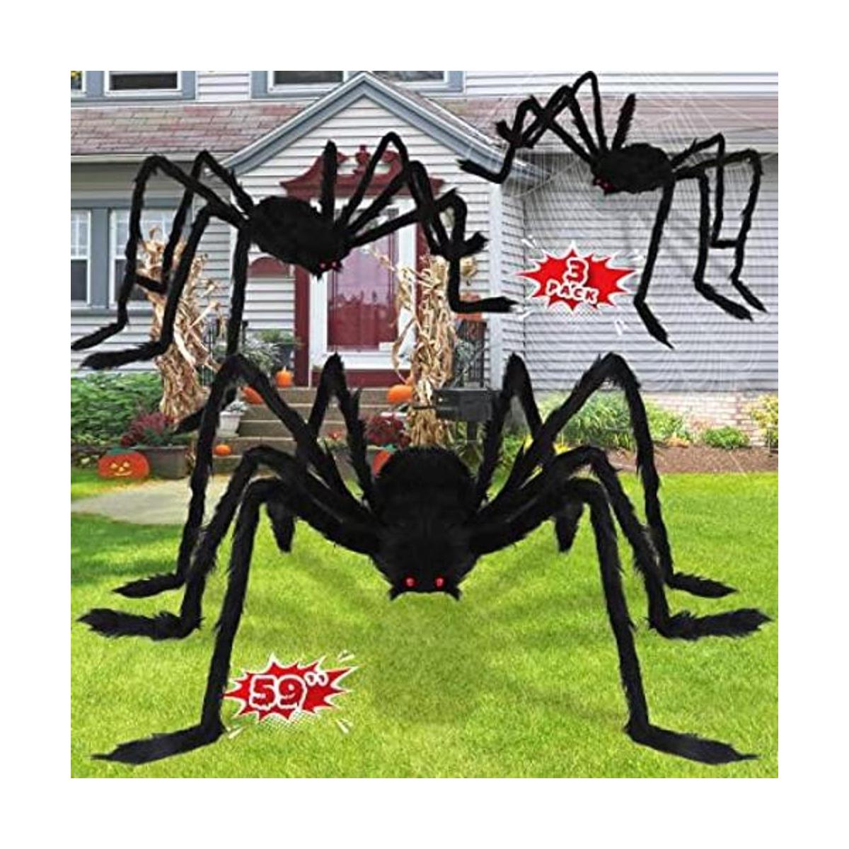 LOVKIZ Decoraciones de araña gigante de Halloween paquete