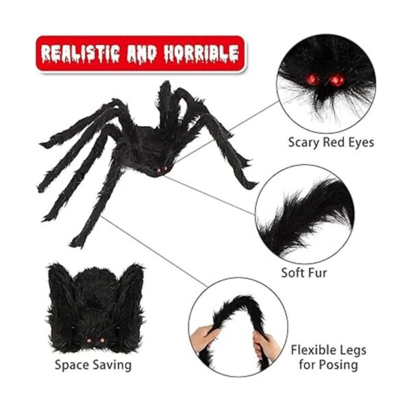 LOVKIZ Decoraciones de araña gigante de Halloween paquete_5