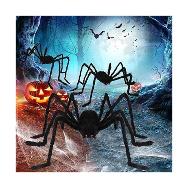 LOVKIZ Decoraciones de araña gigante de Halloween paquete_3
