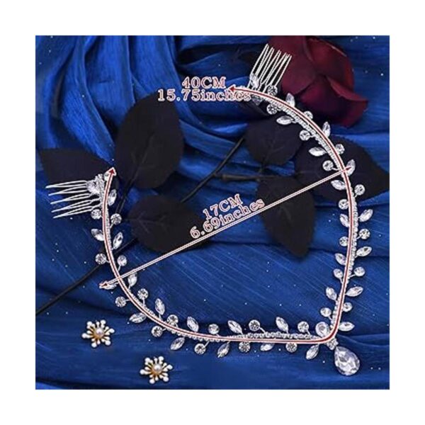 LOVFOIVER Diadema de diamantes de imitación para novia_6