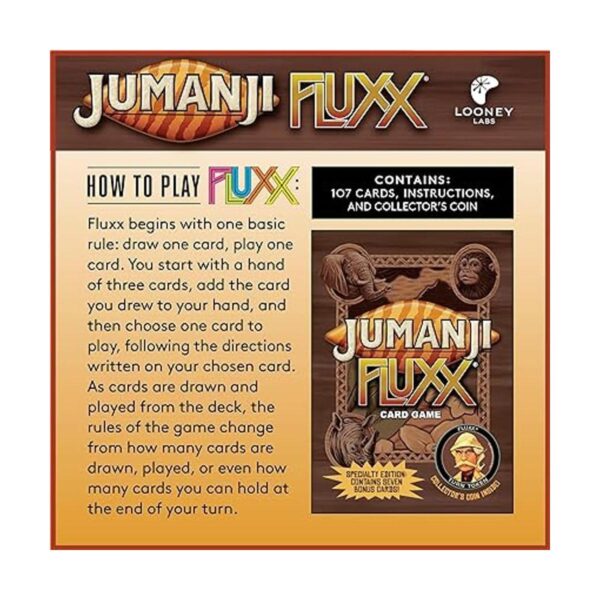 LOONEY LABS Jumanji Fluxx Juego de cartas El mejor juego_4