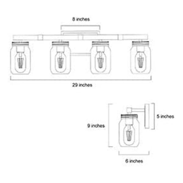 LNC Lámparas rústicas para baño iluminación de tocador de_3