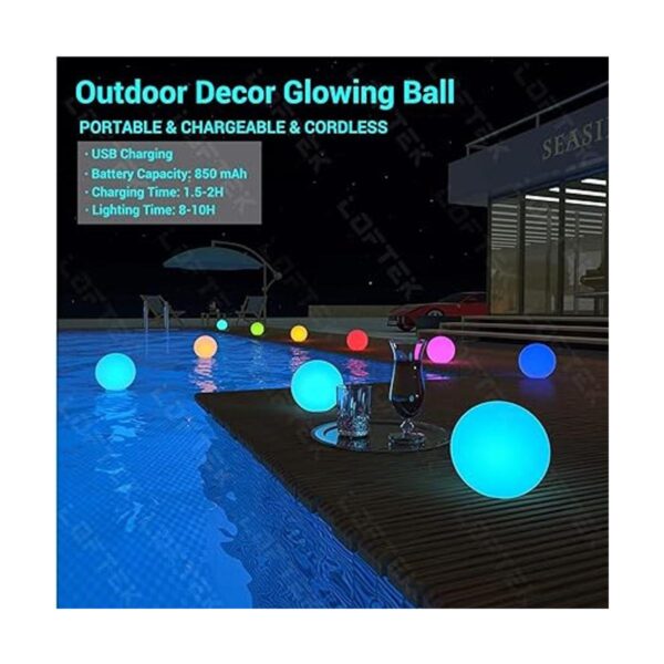LOFTEK Bola de luces LED portátil regulable para piscina_2