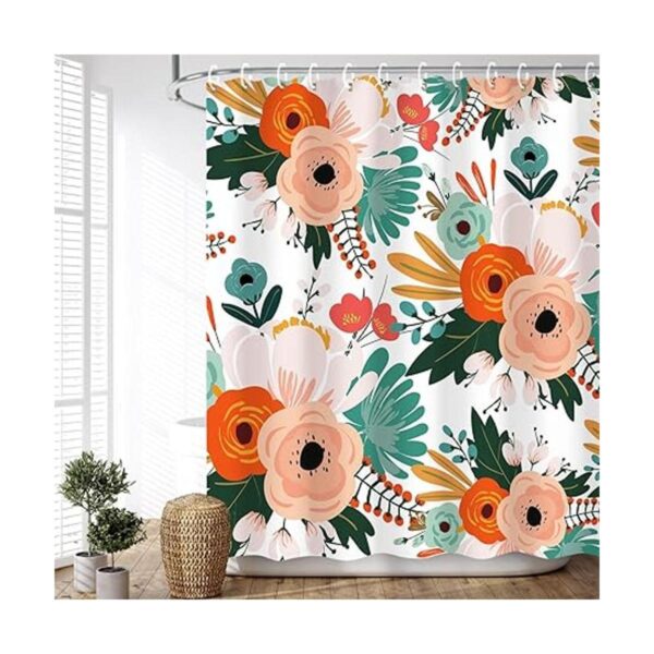 LIVILAN Cortina de ducha floral juego de cortinas de_3