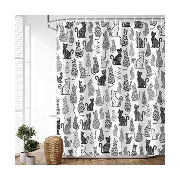 LIVILAN Cortina de ducha de gato para baño bonita cortina