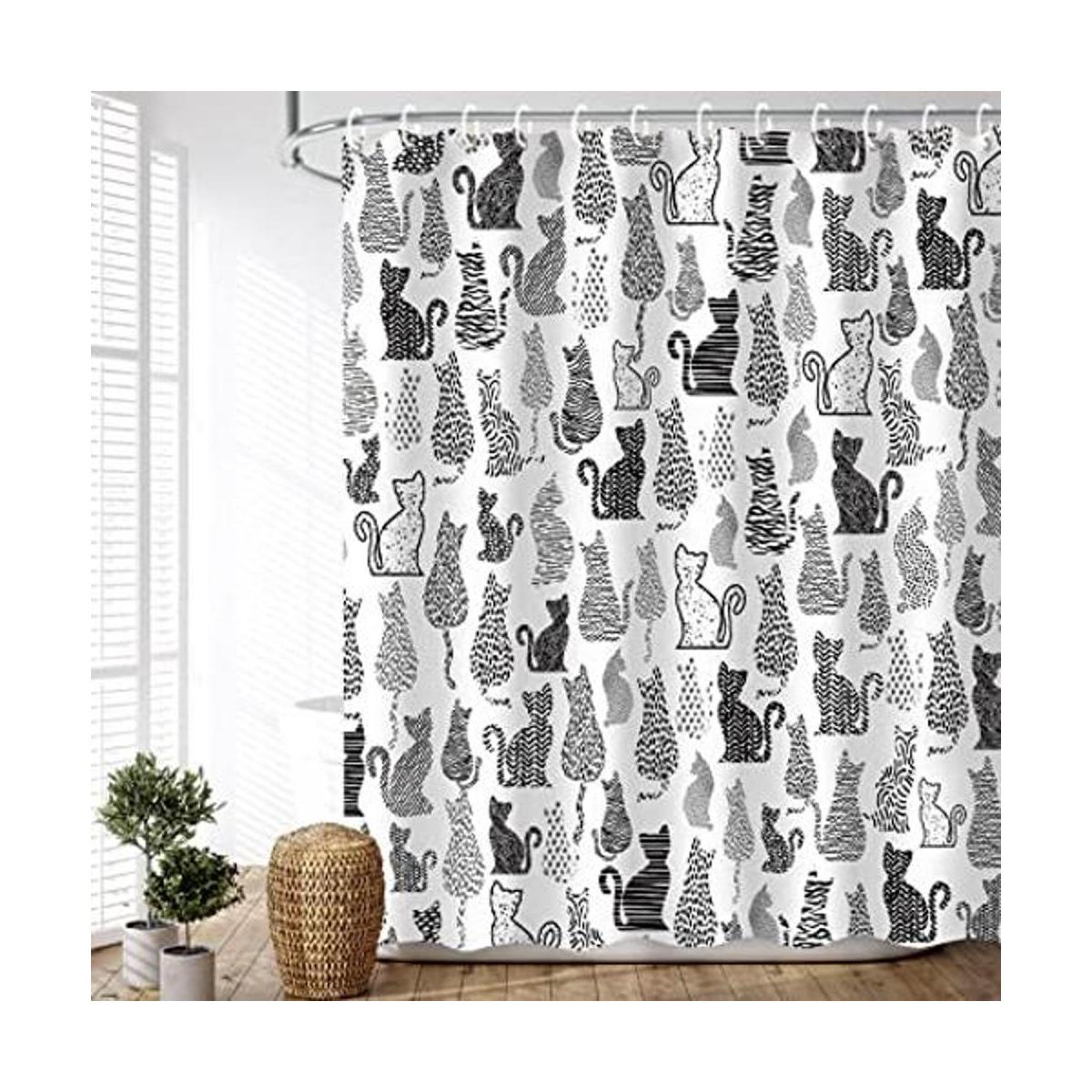 LIVILAN Cortina de ducha de gato para baño bonita cortina