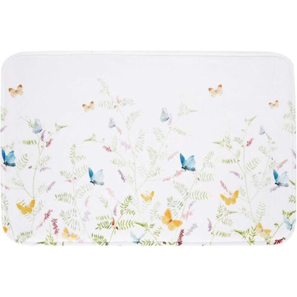 LIVILAN Alfombra de baño con diseño de flores y