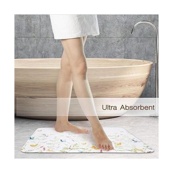 LIVILAN Alfombra de baño con diseño de flores y