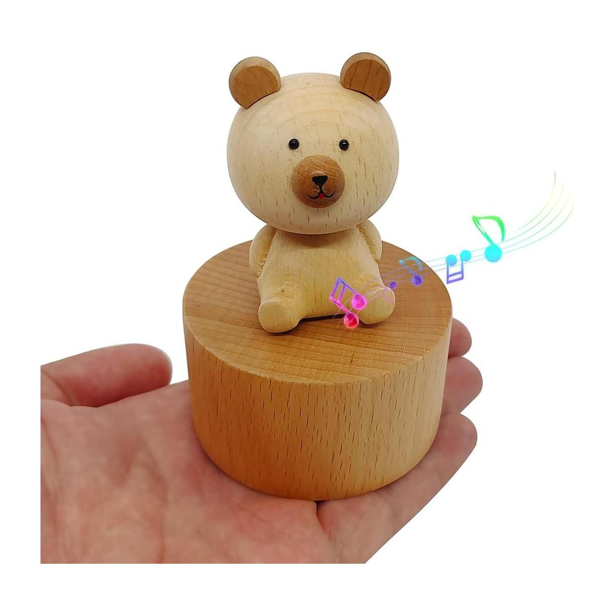 LILYXIN Mini caja de música de oso pequeño caja de música