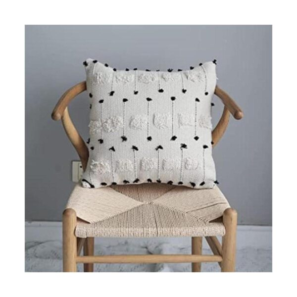 LIGICKY Fundas de almohada bohemias de color negro y beige_1