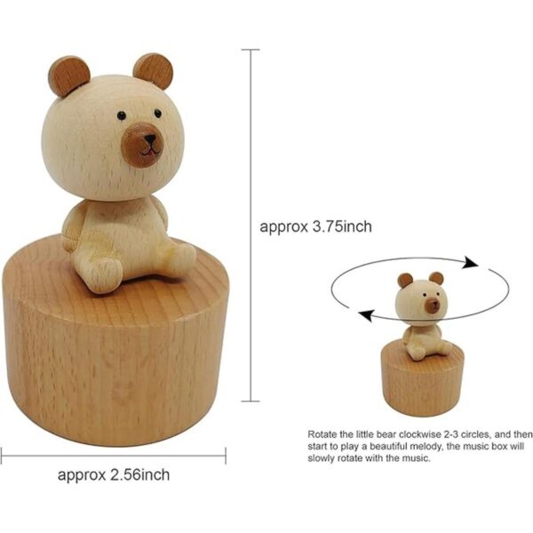 LILYXIN Mini caja de música de oso pequeño caja de música_3