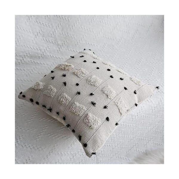 LIGICKY Fundas de almohada bohemias de color negro y beige_3