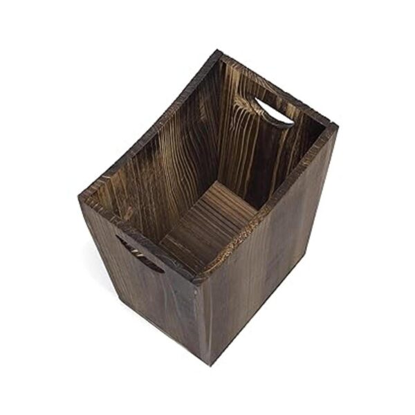 LIANTRAL Papelera de madera estilo rústico para baño_3