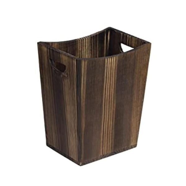 LIANTRAL Papelera de madera estilo rústico para baño_1
