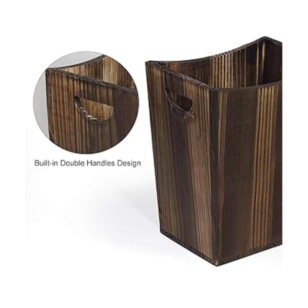 LIANTRAL Papelera de madera estilo rústico para baño_2
