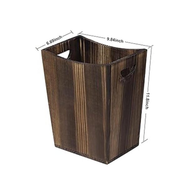 LIANTRAL Papelera de madera estilo rústico para baño_4