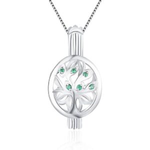 LGSY Colgantes de jaula de perlas de árbol de plata de ley_1