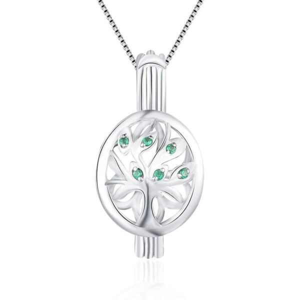 LGSY Colgantes de jaula de perlas de árbol de plata de ley_1