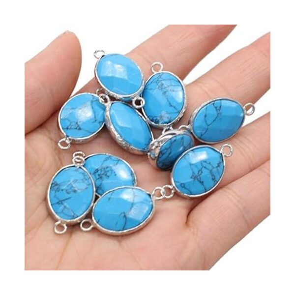 LHJ 10 piezas de piedra natural colgante conectores en