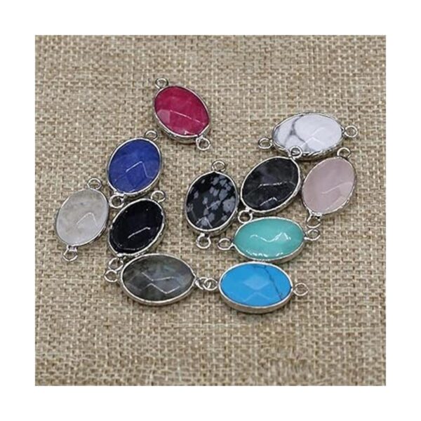 LHJ 10 piezas de piedra natural colgante conectores en