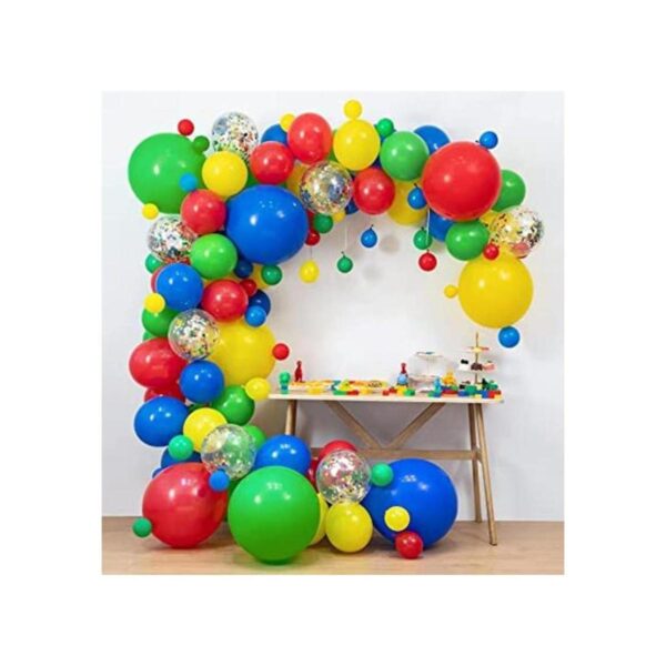 LFVIK Arco de globos de circo y rojo amarillo azul_1