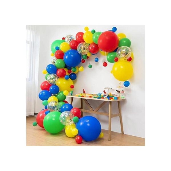 LFVIK Arco de globos de circo y rojo amarillo azul_2