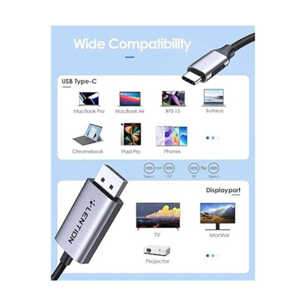 LENTION Adaptador de cable USB C a DisplayPort de 6 pies_5