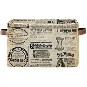 LELEGO Cesta rectangular de almacenamiento con cita de