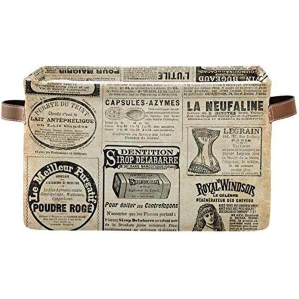 LELEGO Cesta rectangular de almacenamiento con cita de