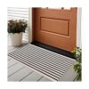 LEEVAN Tapete a rayas blancas y negras 24 x 35 pulgadas