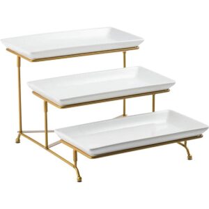 LAUCHUH Soporte para servir de 3 niveles con bandeja de