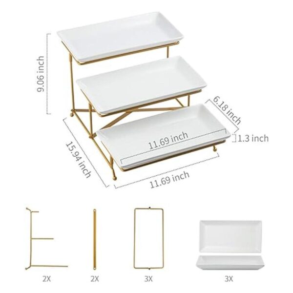 LAUCHUH Soporte para servir de 3 niveles con bandeja de