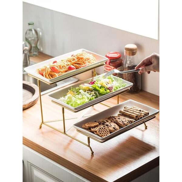 LAUCHUH Soporte para servir de 3 niveles con bandeja de