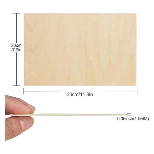 LANIAKEA 20 hojas de madera contrachapada de 12 x 8 x 116