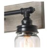 LALUZ Lámpara de baño de madera sintética 2 luces de